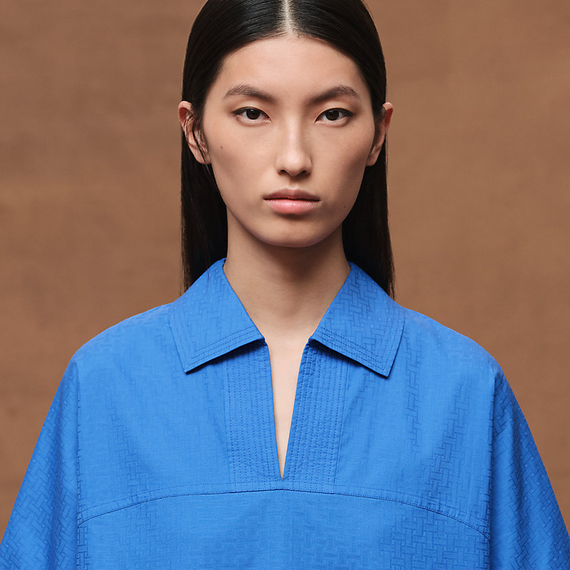 Cropped polo blouse