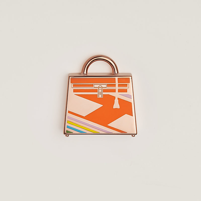 hermes fo43 curiosite kelly laque multico charm gold plated