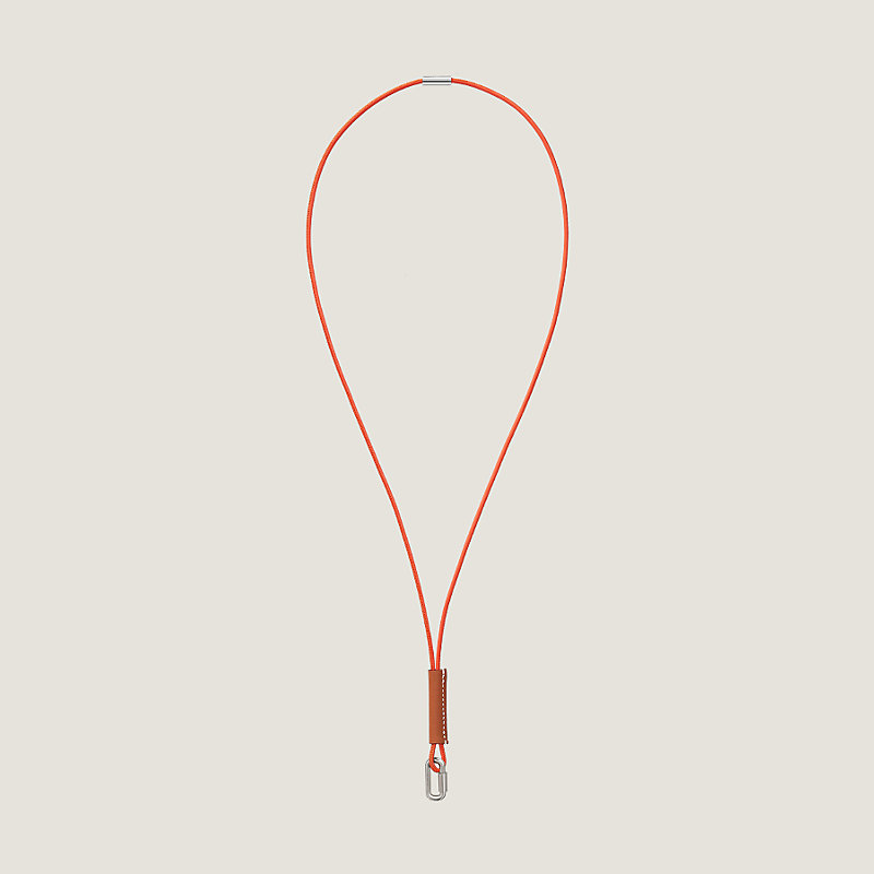 HERMES Palladium Curiosite Long Necklace 899721