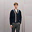 "Decoupe sellier" buttoned cashmere cardigan, View: Worn, worn, view 3 of 6