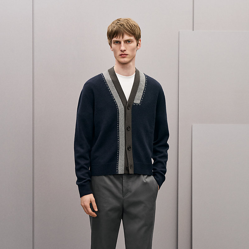 "Decoupe sellier" buttoned cashmere cardigan