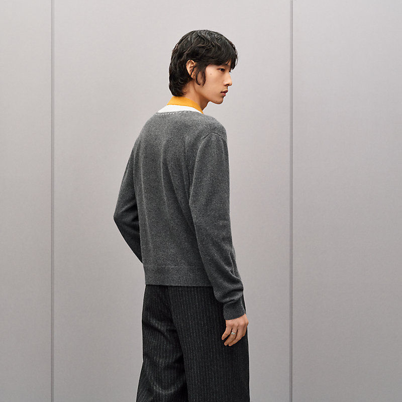 "Decoupe sellier" buttoned cashmere cardigan