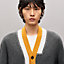 "Decoupe sellier" buttoned cashmere cardigan, View: Worn, worn, view 4 of 6