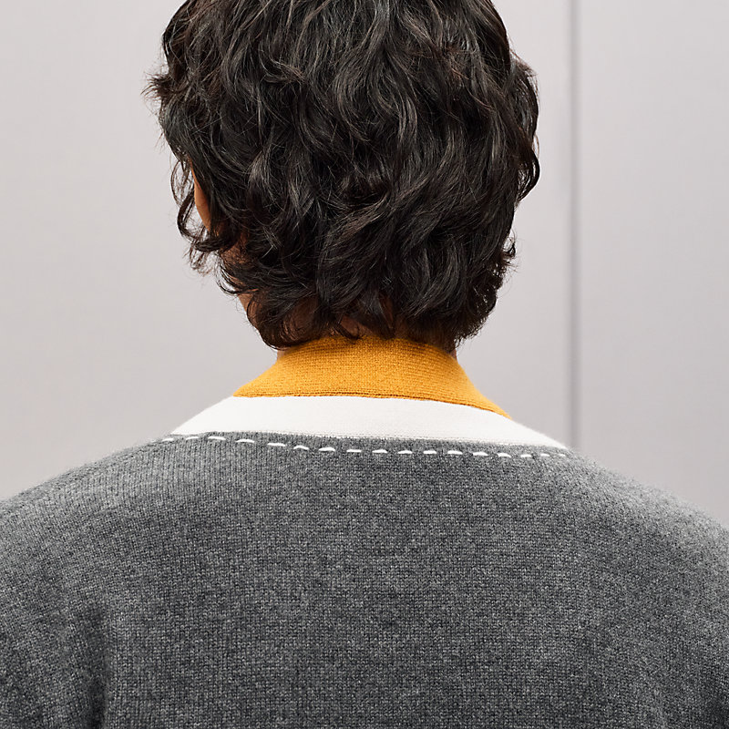 "Decoupe sellier" buttoned cashmere cardigan