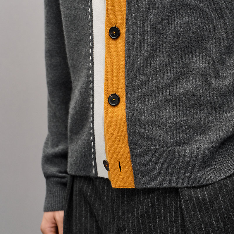 "Decoupe sellier" buttoned cashmere cardigan