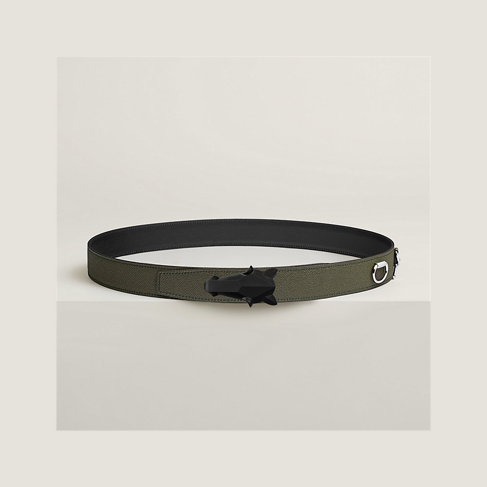 Destrier belt buckle & Leather strap 32 mm | Hermès USA