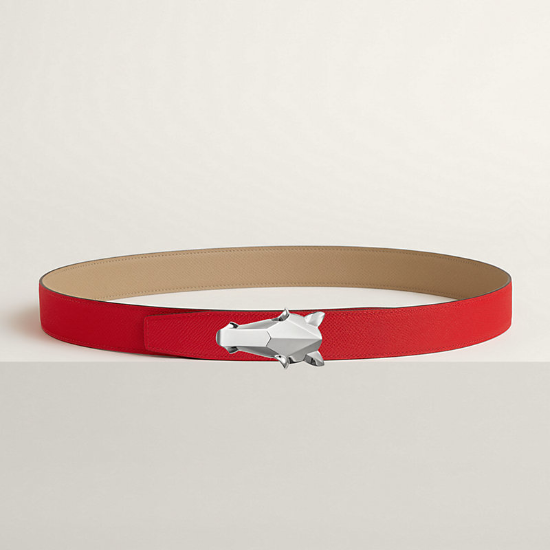 Destrier belt buckle & Reversible leather strap 32 mm