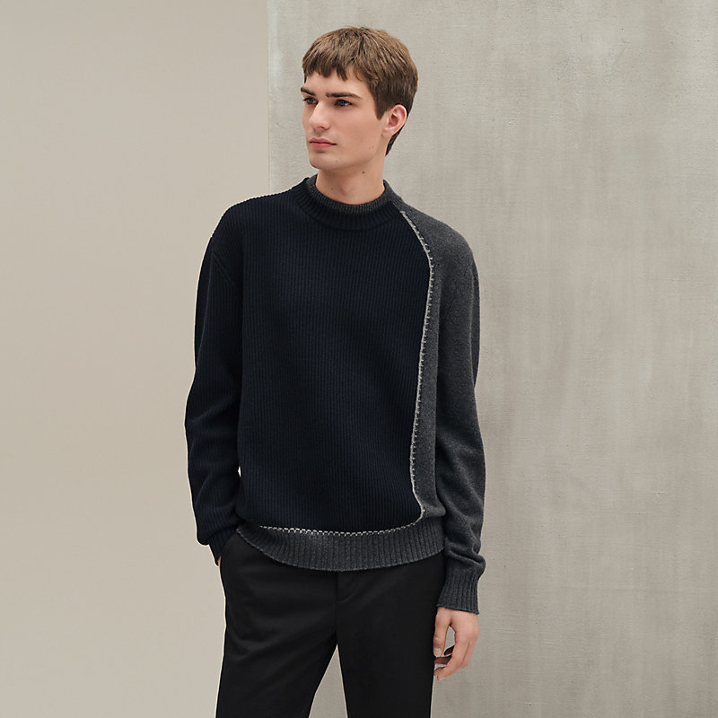 Hermes \"Empreintes sellier cuir\" crewneck sweater 関税込 Empreintes sellier cuir