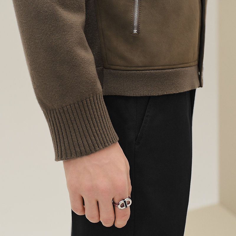 "Devant cuir" buttoned jacket