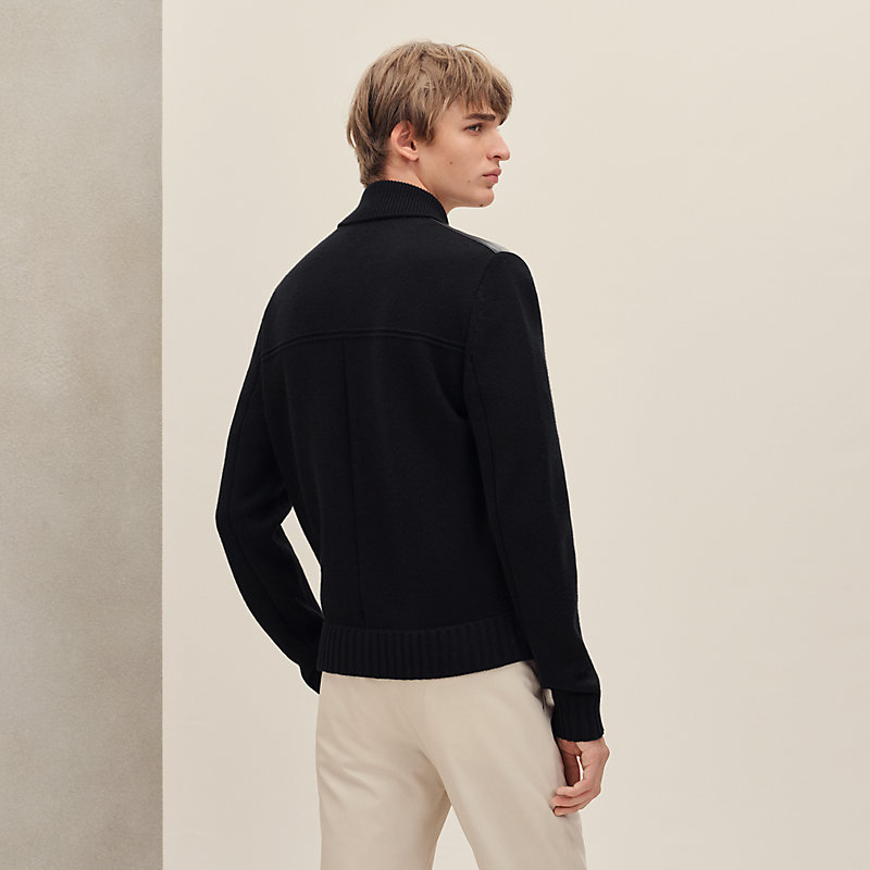 "Devant cuir" buttoned jacket