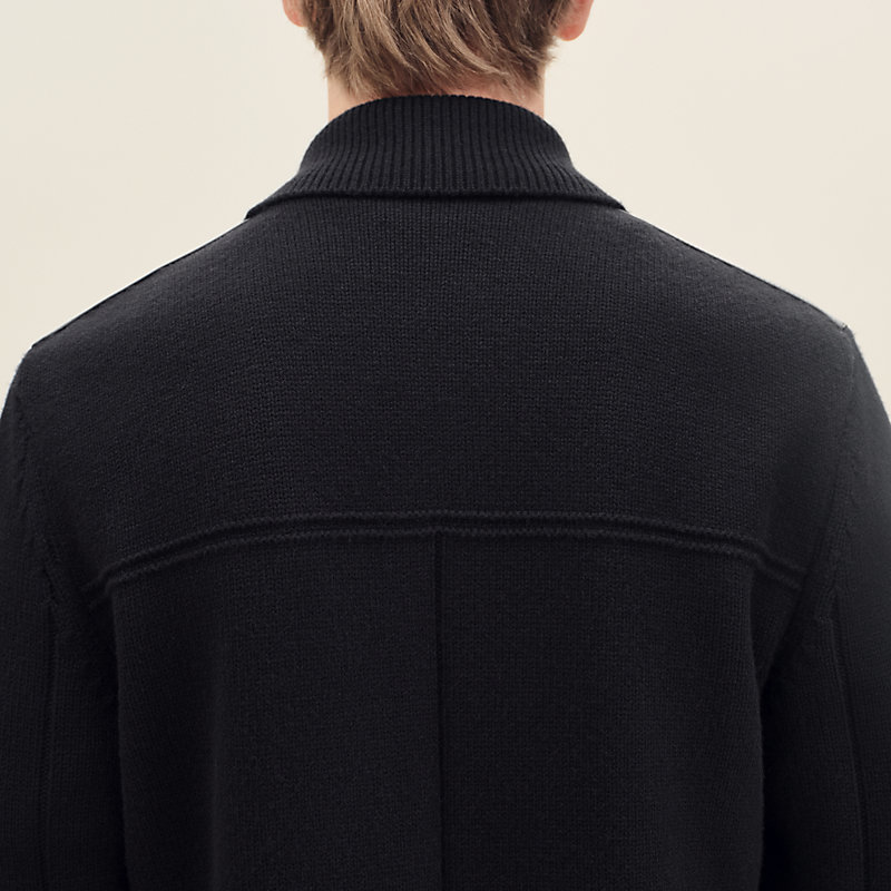 "Devant cuir" buttoned jacket