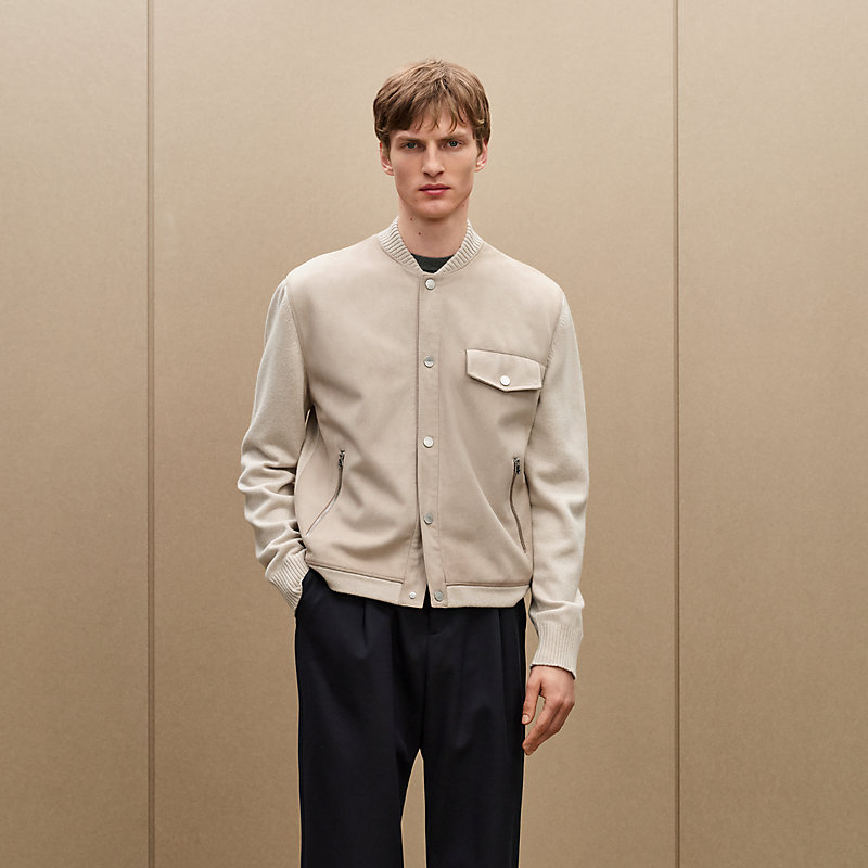 "Devant cuir" buttoned jacket