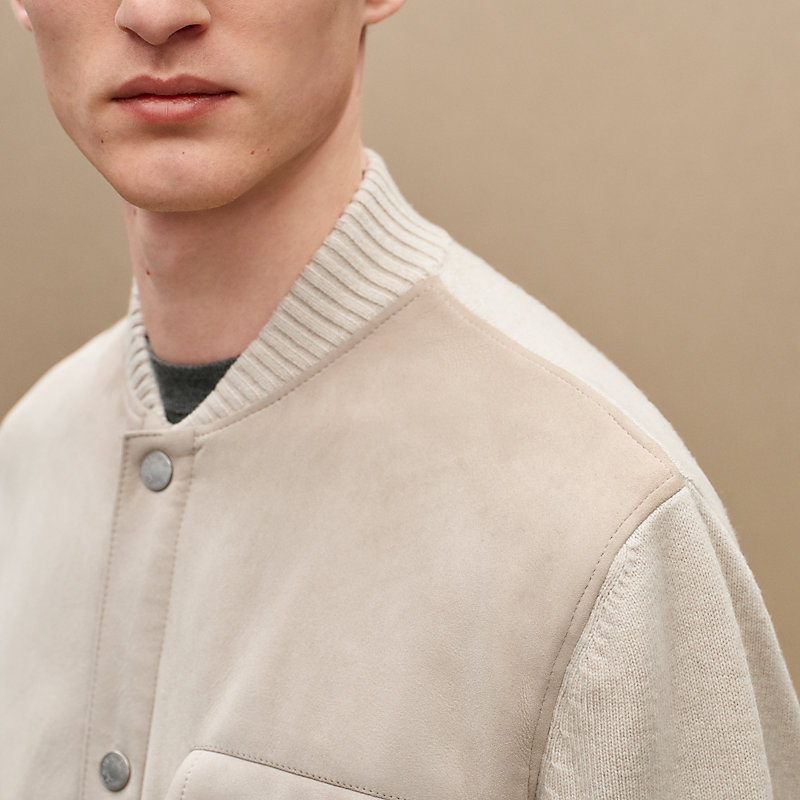 "Devant cuir" buttoned jacket