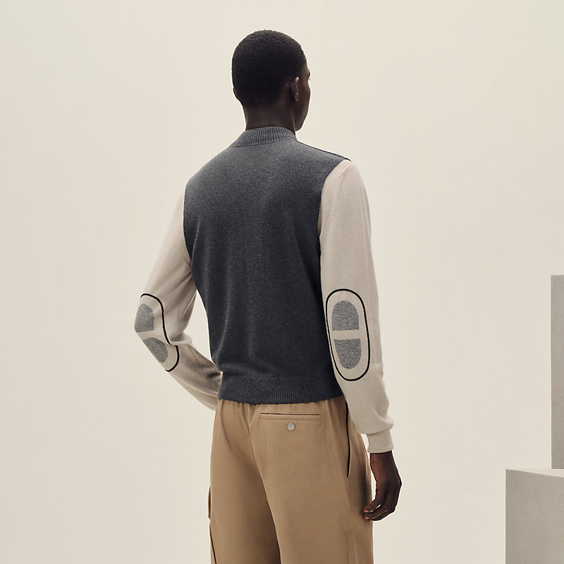 "Devant cuir" sleeveless jacket