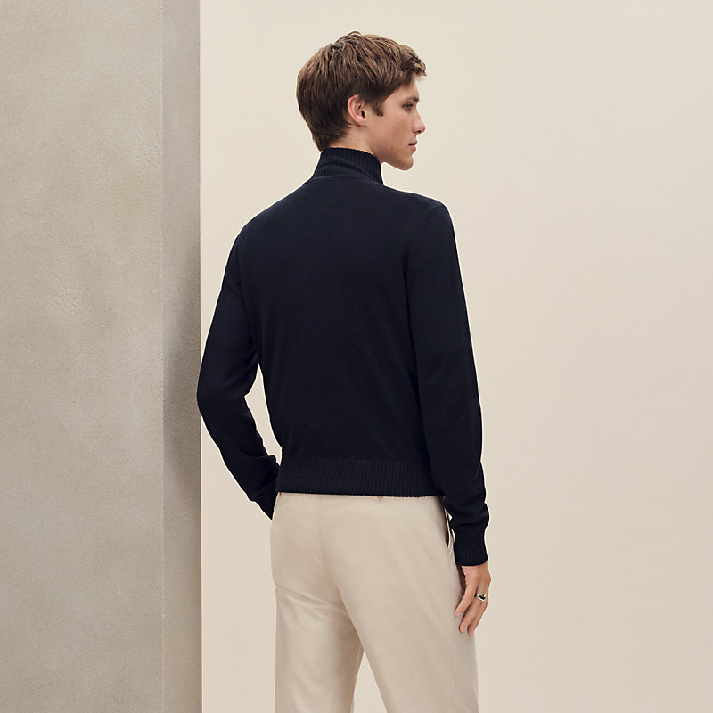 "Devant cuir" zipped jacket