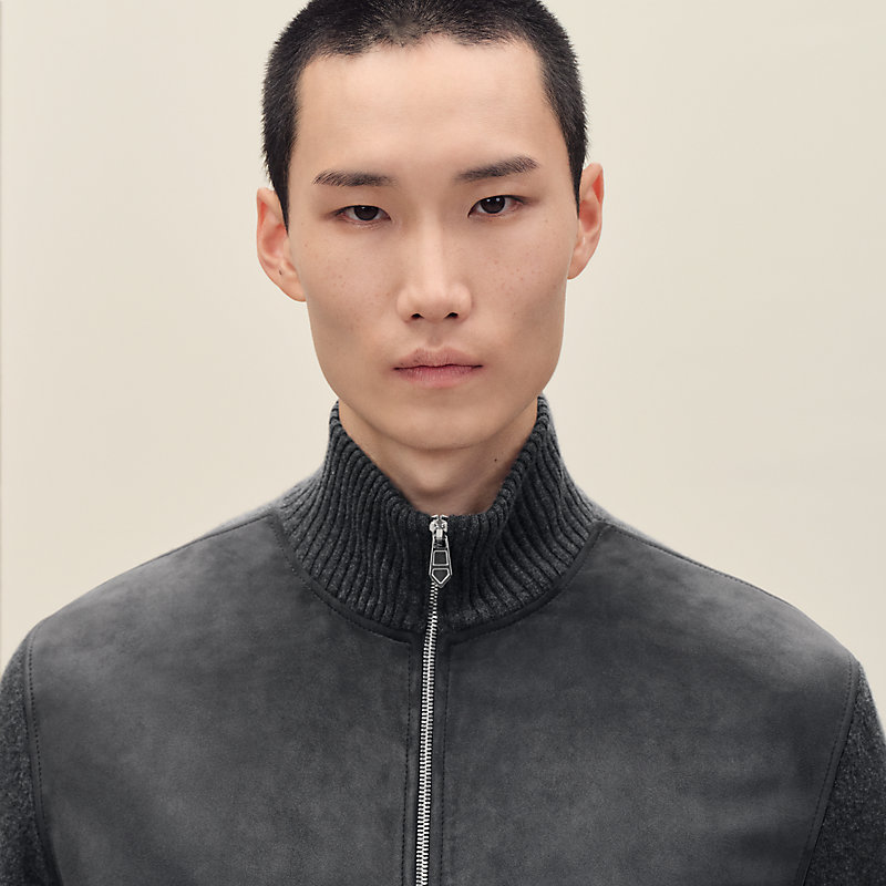 “Devant cuir” 지퍼 재킷