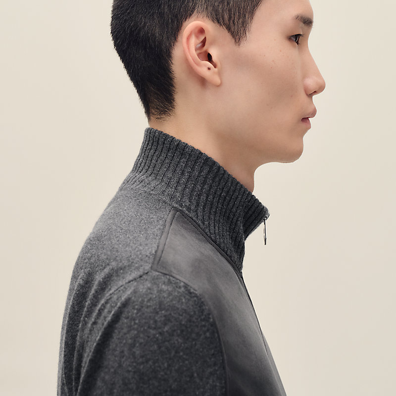 “Devant cuir” 지퍼 재킷