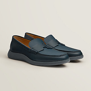 hermes blue loafers