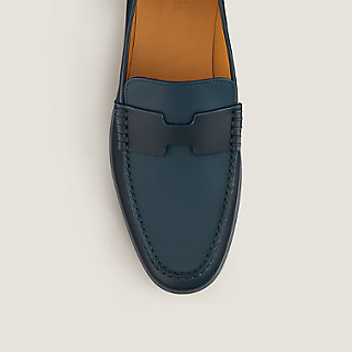 blue hermes loafers