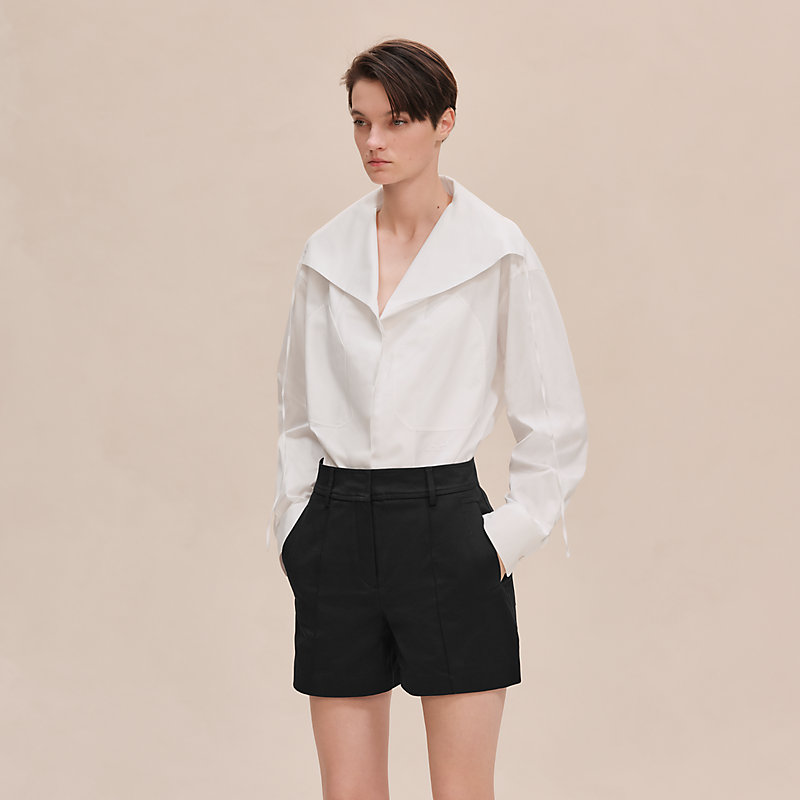 Double cotton twill shorts