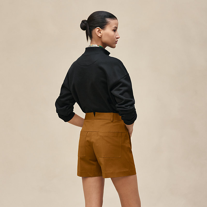 Double cotton twill shorts