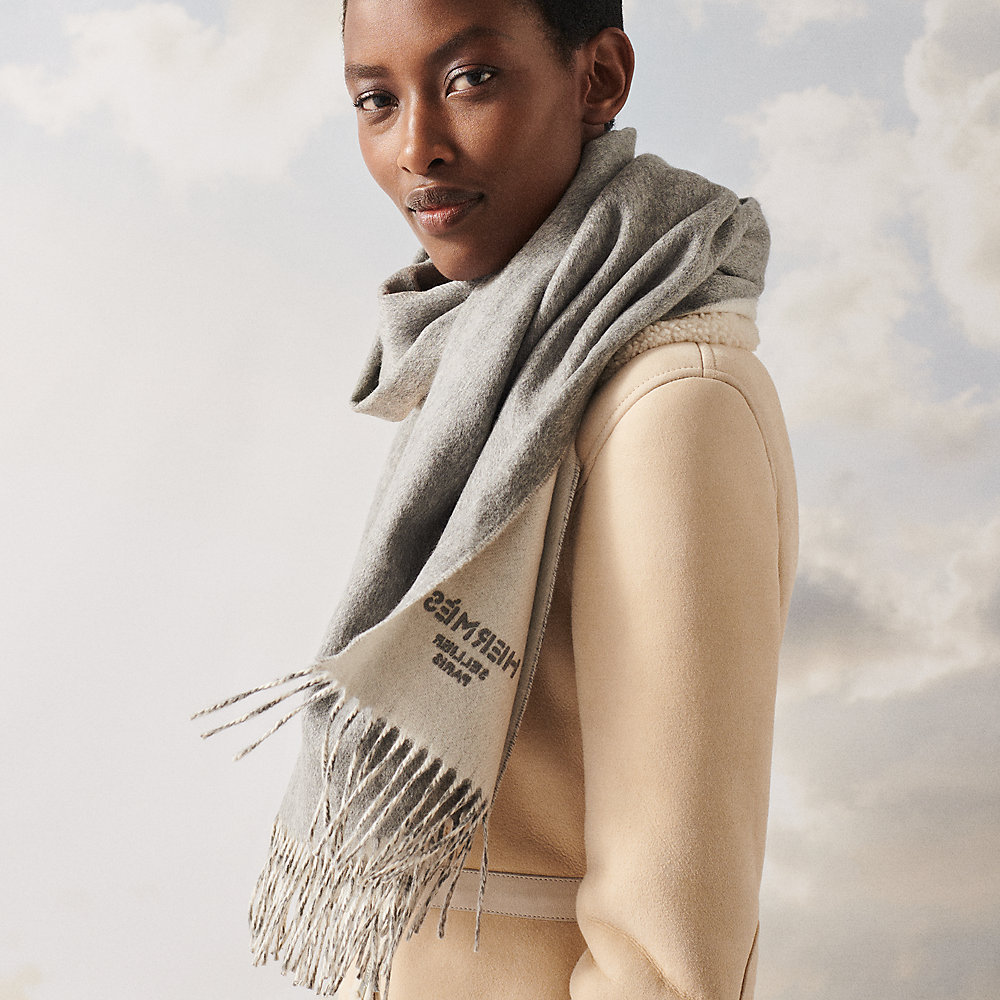 Shop Louis Vuitton 2023 SS Wool Silk Logo Knit & Fur Scarves