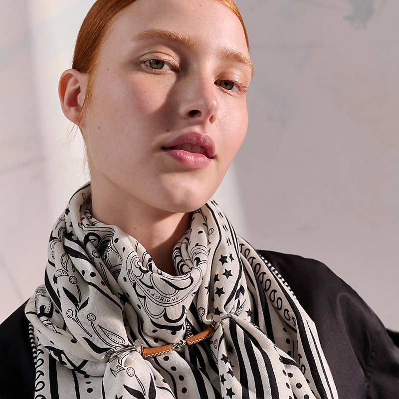 Double Mors Sellier scarf ring Grey Hermès UK