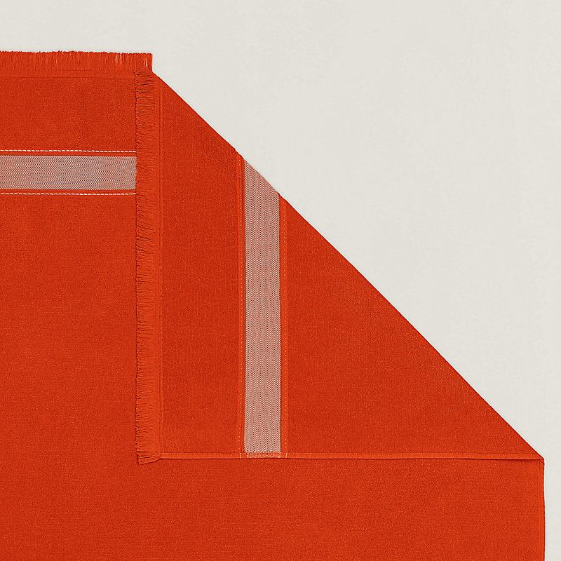 Serviette De Plage Hermès Yachting PM – Orange, 140x94 Cm, Coton Et Polynosique, Neuve Sans étiquette