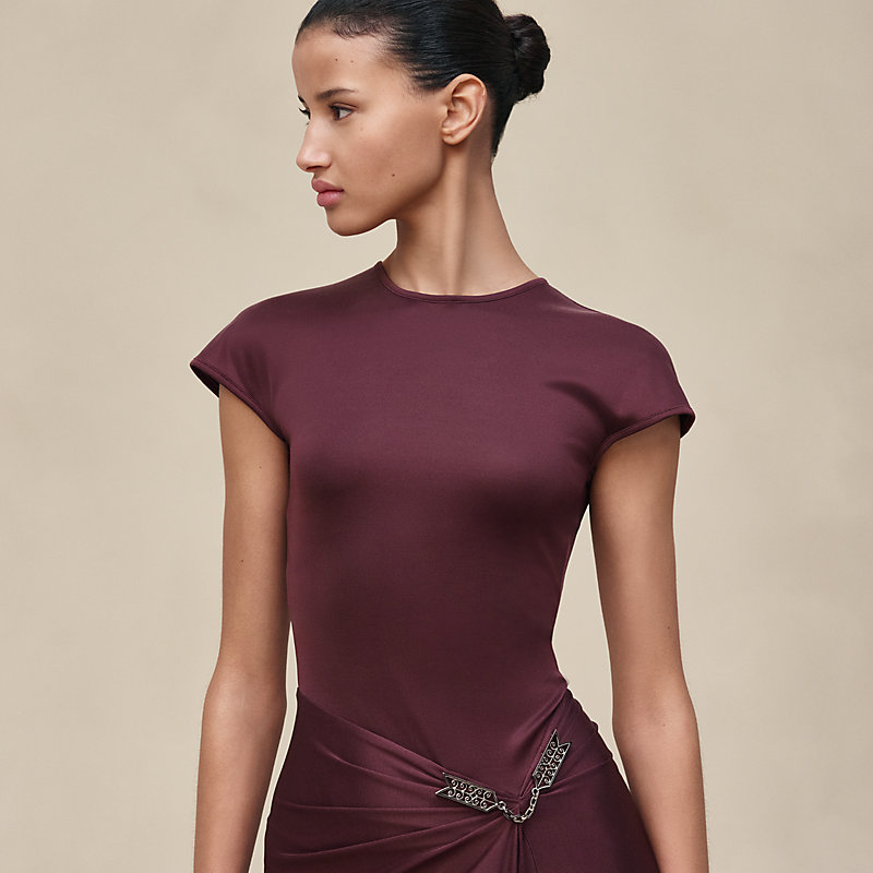 Draped dress with jewel detail