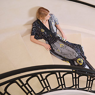 柄が可愛いワンピース【HERMES】≪Effet Kaleidoscope≫カフタン effet-kaleidoscope-caftan--