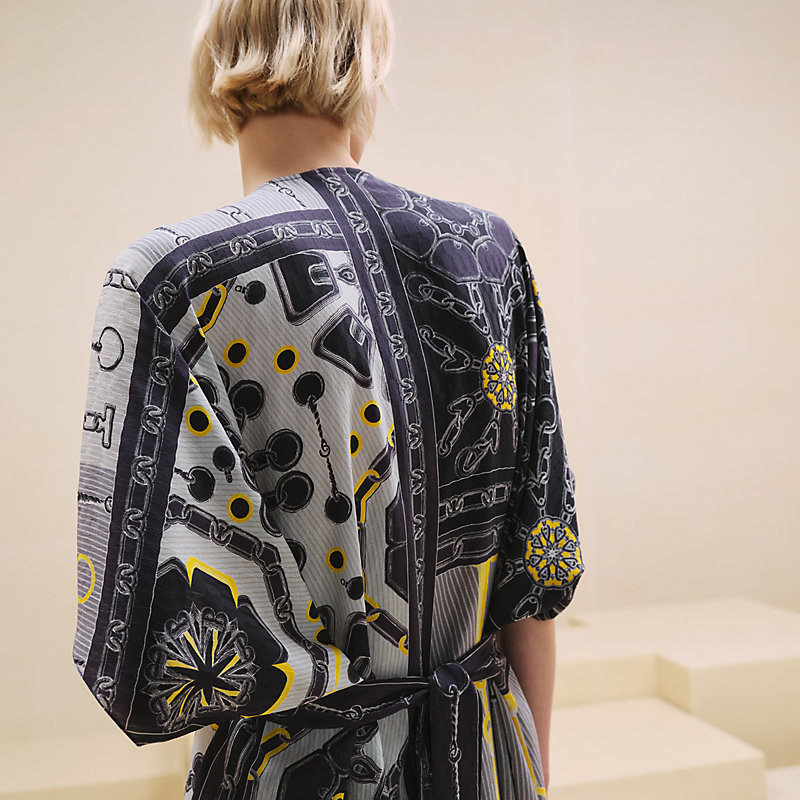 柄が可愛いワンピース【HERMES】≪Effet Kaleidoscope≫カフタン effet-kaleidoscope-caftan--