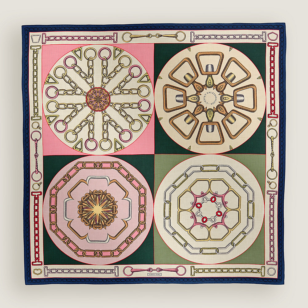 Effet Kaleidoscope shawl 140 Green Hermès Australia