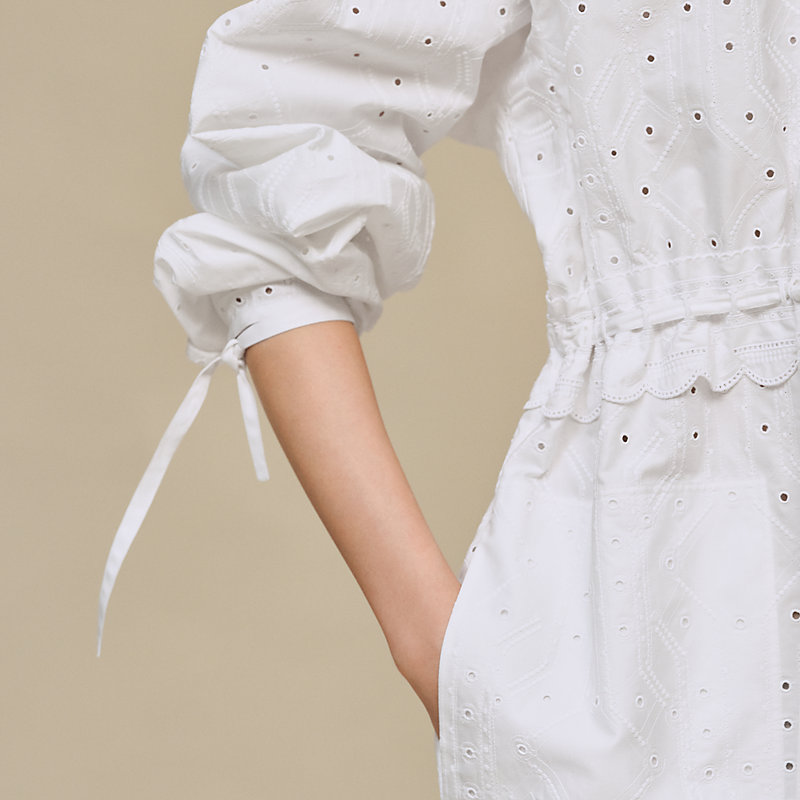 Embroidered drawstring dress