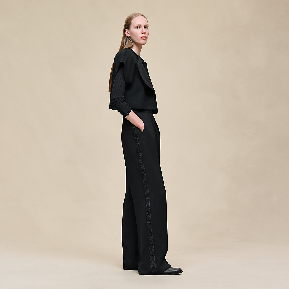 パンツ HERMES Black Cotton Pants Slacks Hermes Black Cotton Blend Trousers L Hermes | TLC