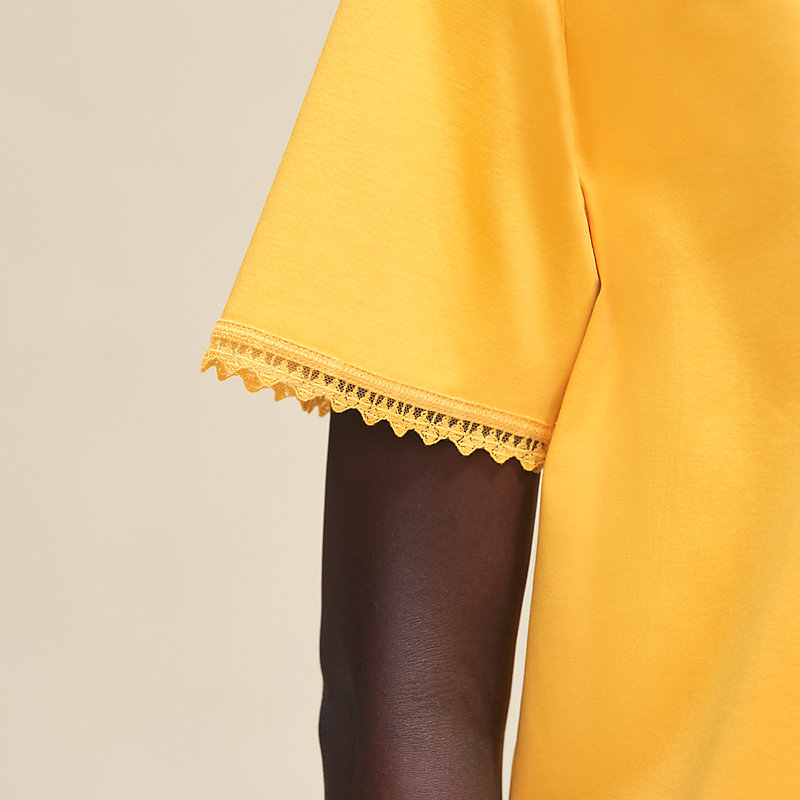 mai☺︎ Embroidered maxi t-shirt - Yellow | Hermès Canada