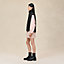 Embroidered short vest with leather detail, View: Worn, worn, view 3 of 8