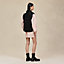 Embroidered short vest with leather detail, View: Worn, worn, view 4 of 8