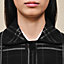 Embroidered short vest with leather detail, View: Worn, worn, view 8 of 8