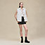 Embroidered short vest with leather detail, View: Worn, worn, view 1 of 7
