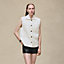 Embroidered short vest with leather detail, View: Worn, worn, view 4 of 7