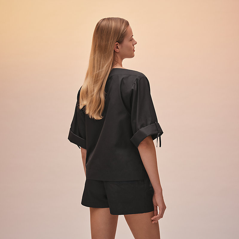 Embroidered striped beach shirt | Hermès Singapore