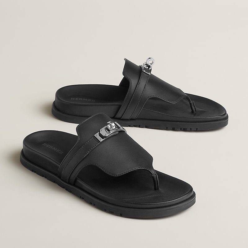 Used] LOUIS VUITTON Sandals / 35.5 / BLK / Leather Black ref