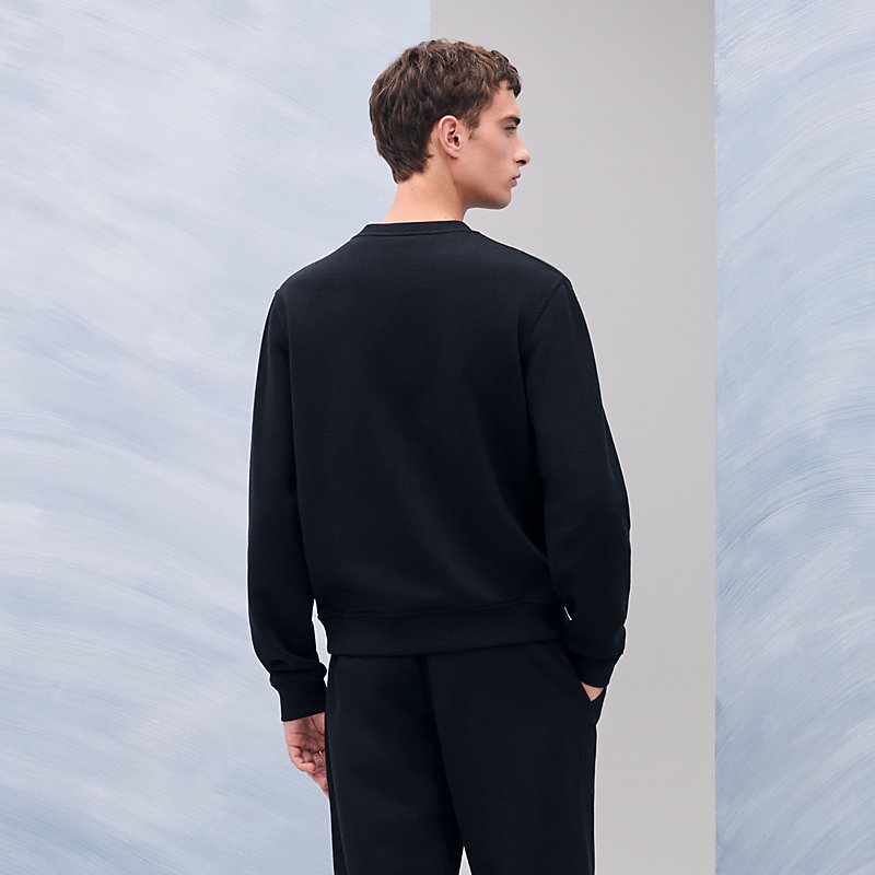Hermes \"Empreintes sellier cuir\" crewneck sweater 関税込 Empreintes sellier cuir
