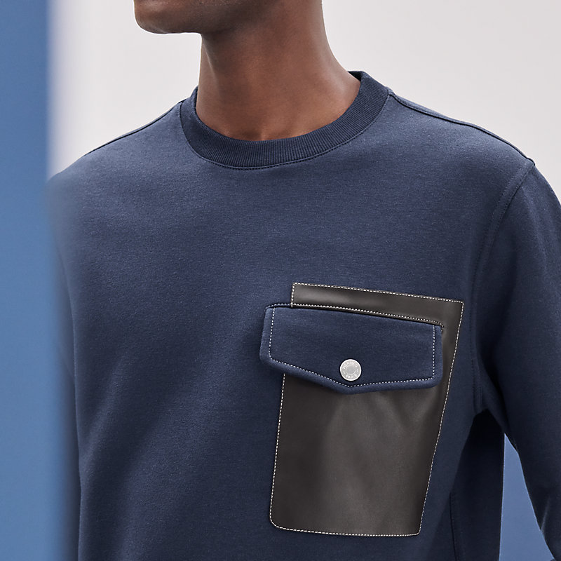 Hermes \"Empreintes sellier cuir\" crewneck sweater 関税込 Empreinte sellier cuir