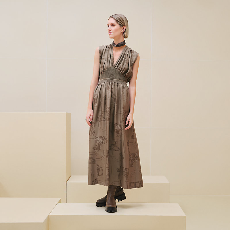 ＊大人気【HERMES】En Desordre Finesse 半袖ドレス ワンピース 大人気【HERMES】En Desordre Finesse 半袖ドレス ワンピース