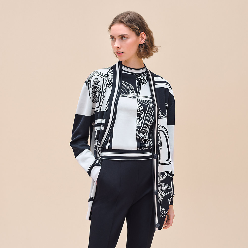 "En Desordre Finesse" longsleeve golf cardigan Hermès Canada