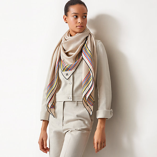 Encadre Liste au Fil shawl 140 | Hermès USA