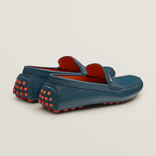 hermes blue loafers