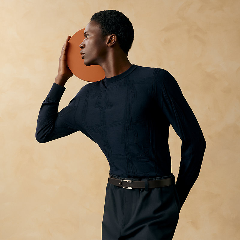 Eperon belt buckle & Reversible leather strap 32 mm