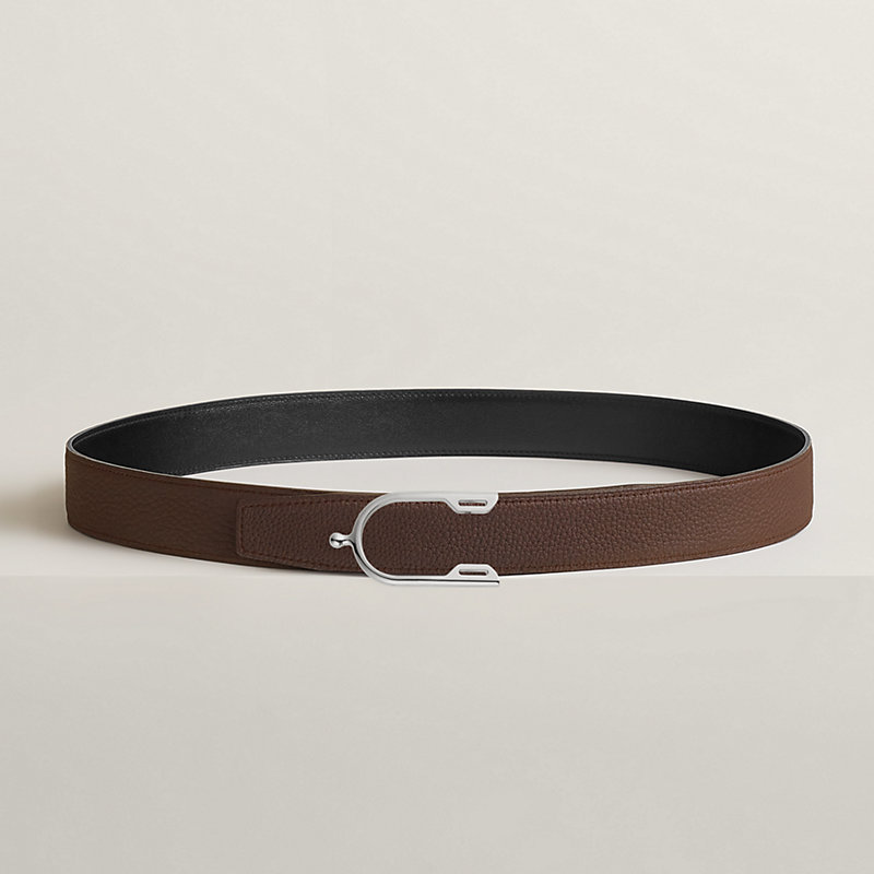 Eperon belt buckle & Reversible leather strap 32 mm